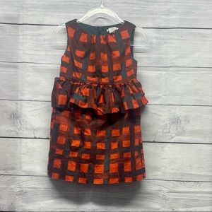 Red Plaid Sleeveless Dress Peplum Ruffle Crewcuts Size 2